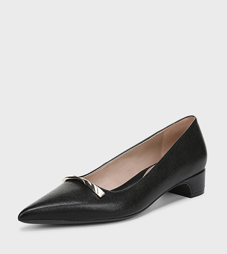 RUMI Textured Pointed Toe Ballerinas