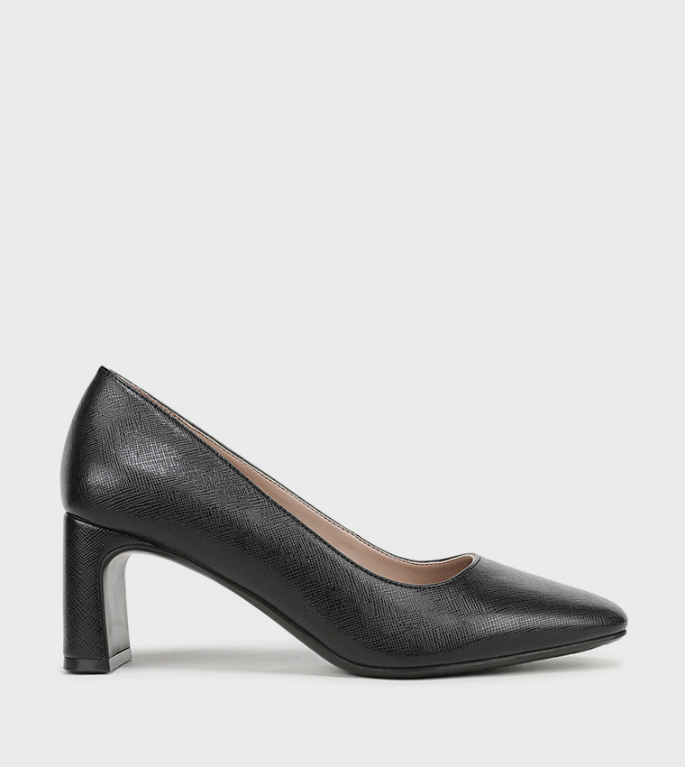 YURI Textured Block Heel Pumps