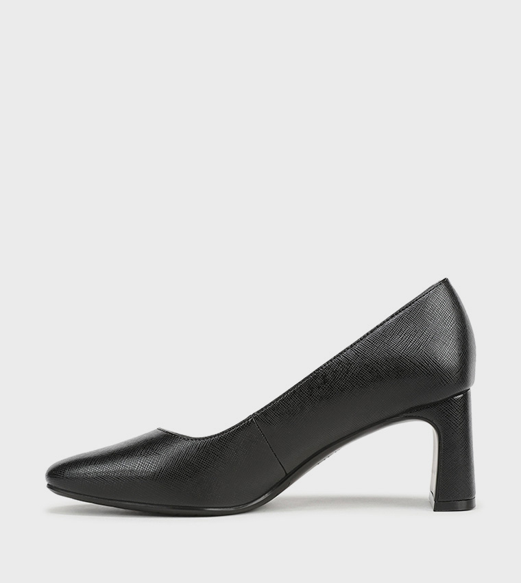 YURI Textured Block Heel Pumps