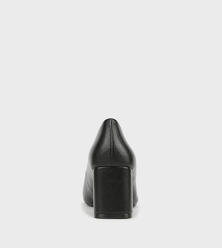 YURI Textured Block Heel Pumps