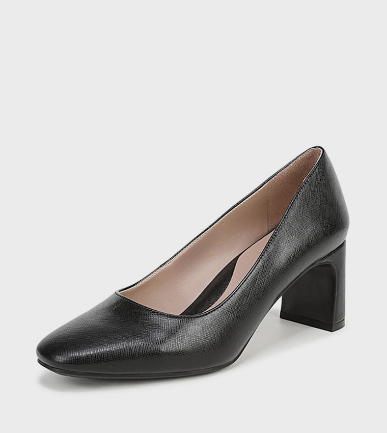 YURI Textured Block Heel Pumps