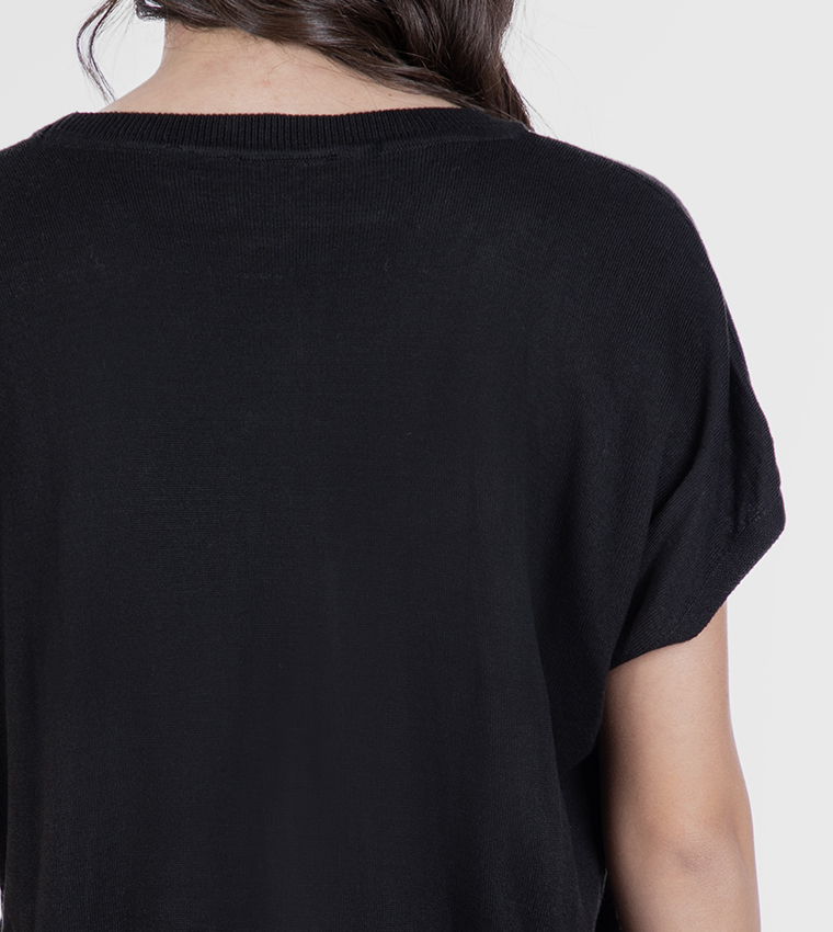 Solid Crew Neck Top