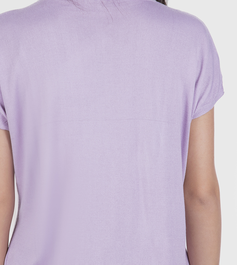Solid Crew Neck Top