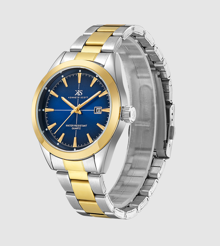 Navy Blue Dial Analog Watch