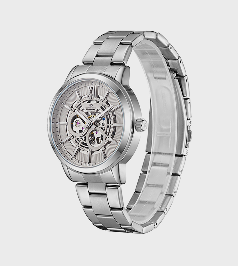 Grey Dial Stainless Steel Strap Automatic Watch