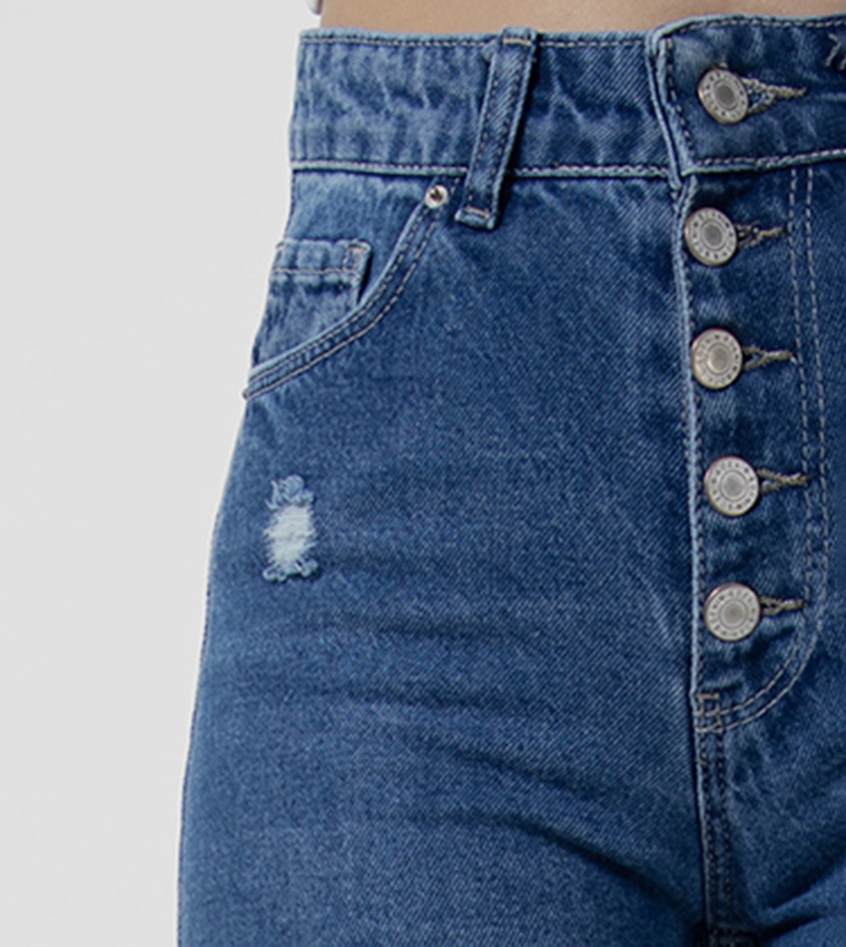 High Rise Ripped Jeans