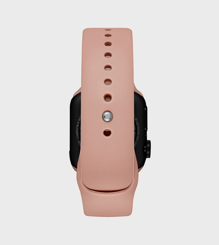 Square Black Dial Silicone Strap Smart Watch