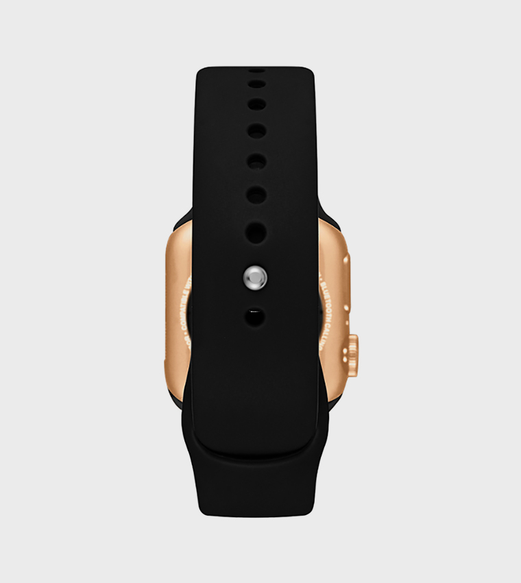 Square Black Dial Silicone Strap Smart Watch
