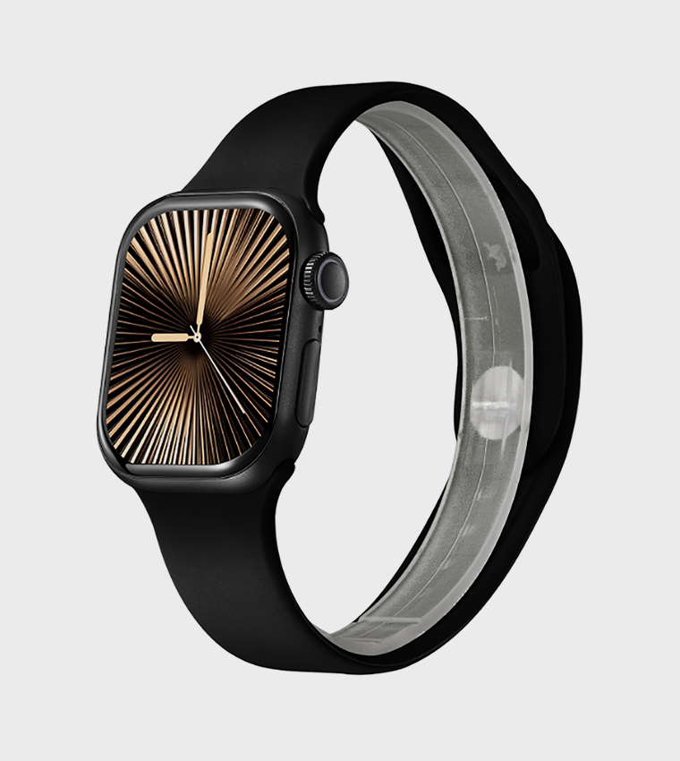 Square Black Dial Silicone Strap Smart Watch
