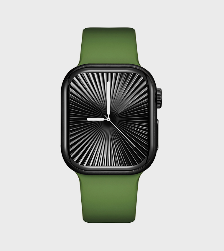 Square Dial Silicone Strap Smart Watch