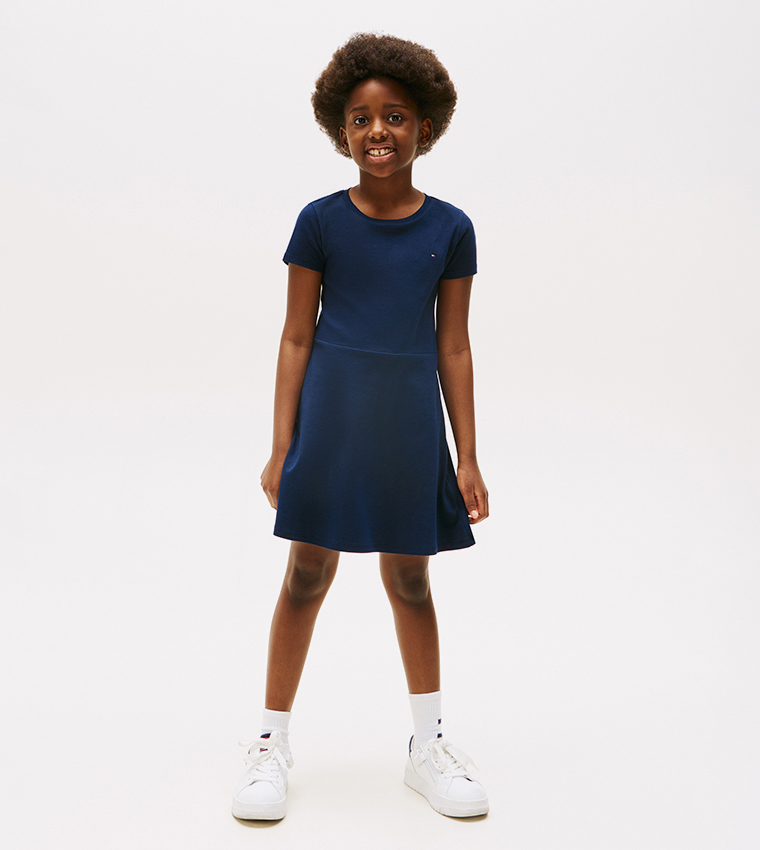 tommy hilfiger skater dress Tommy Hilfiger Girls' Kids' Sleeveless Skater Dress - Navy