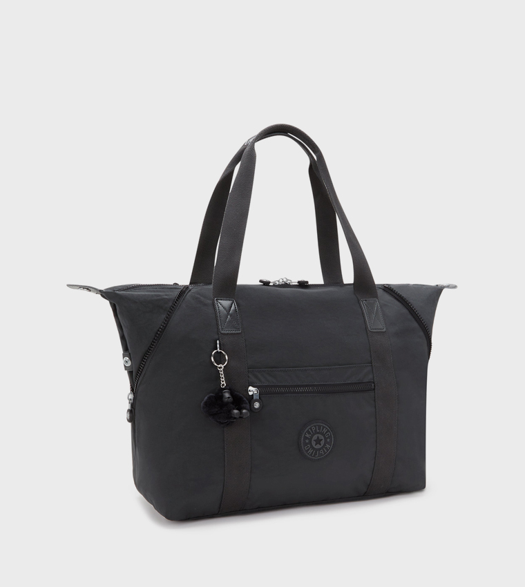 Art Logo Detail Tote Bag with Keychain