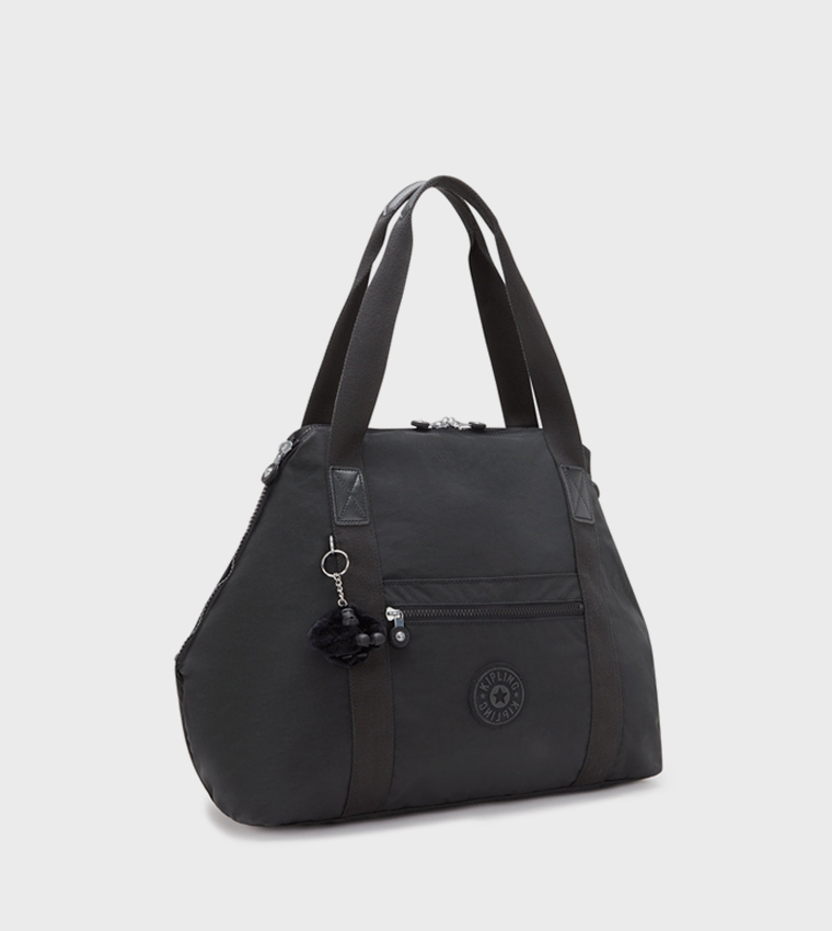 Art Logo Detail Tote Bag with Keychain