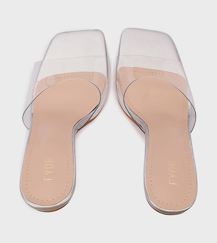Solid Square Toe Heeled Sandals