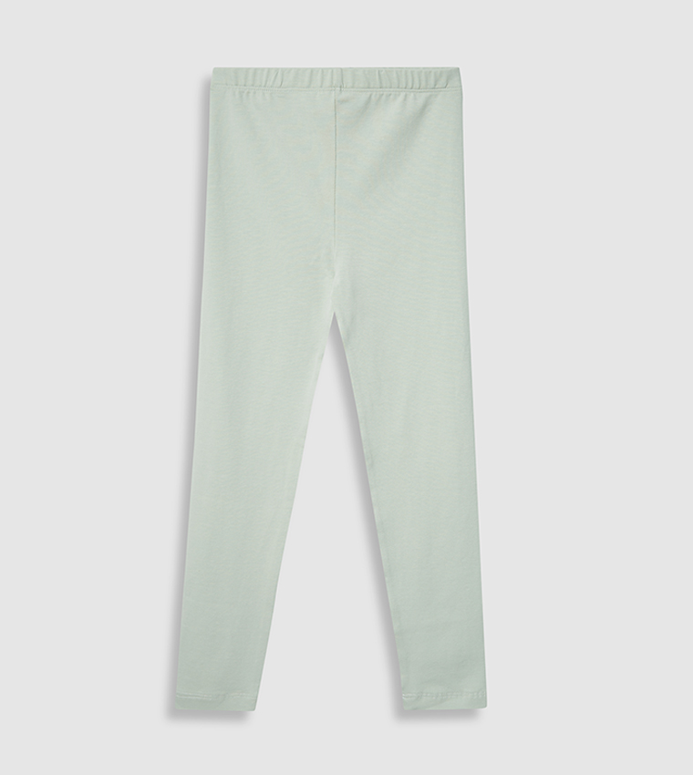 Solid Elastic Waist Leggings