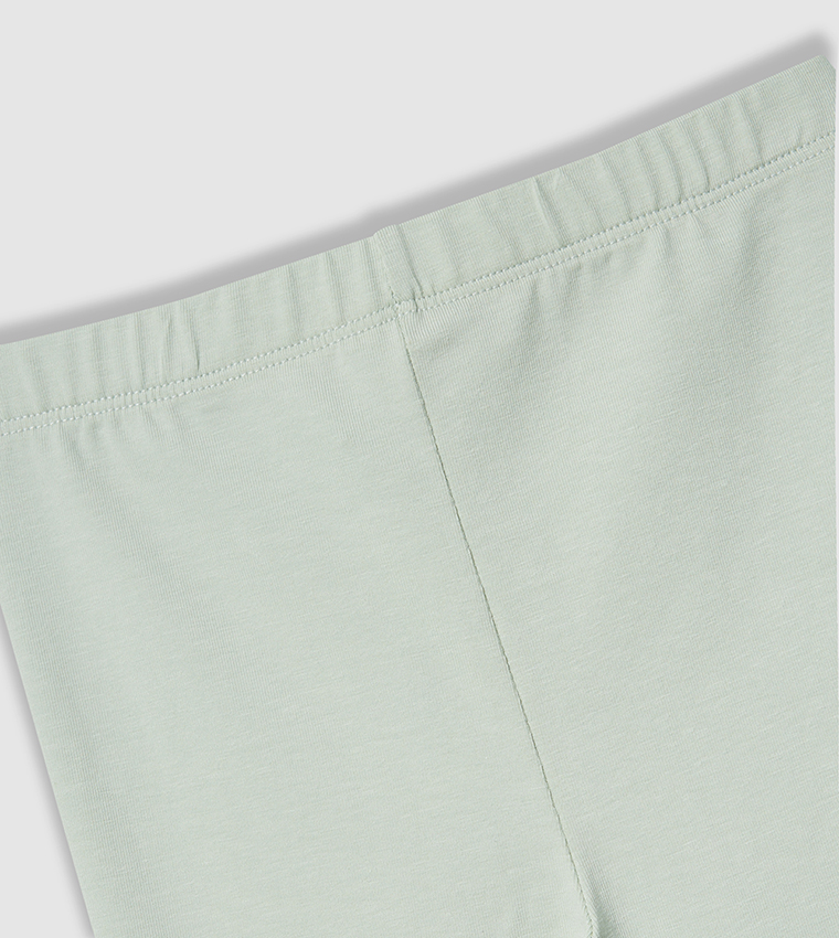Solid Elastic Waist Leggings