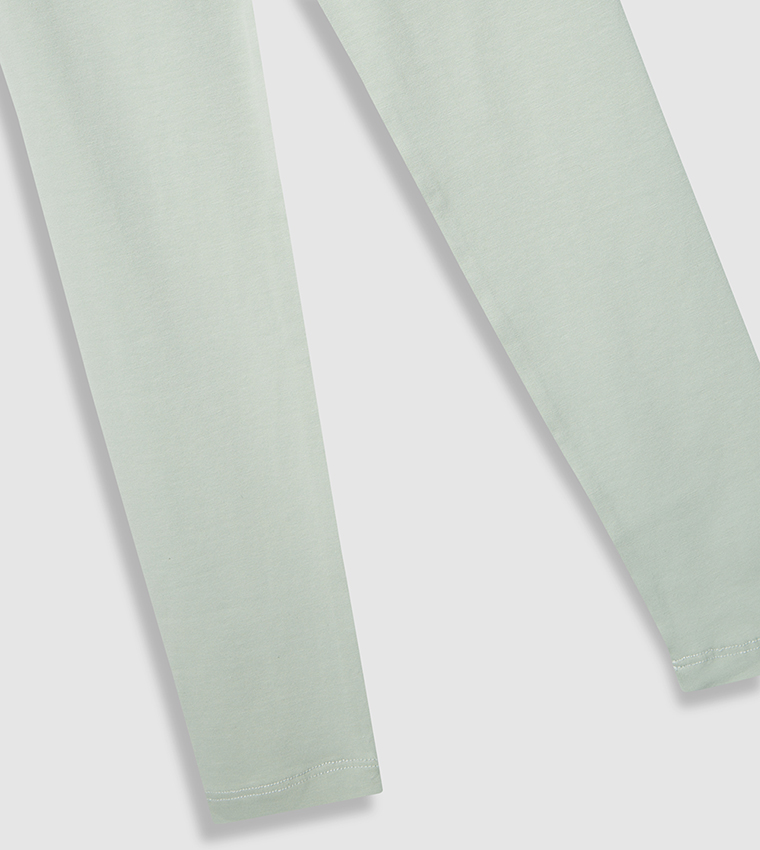 Solid Elastic Waist Leggings