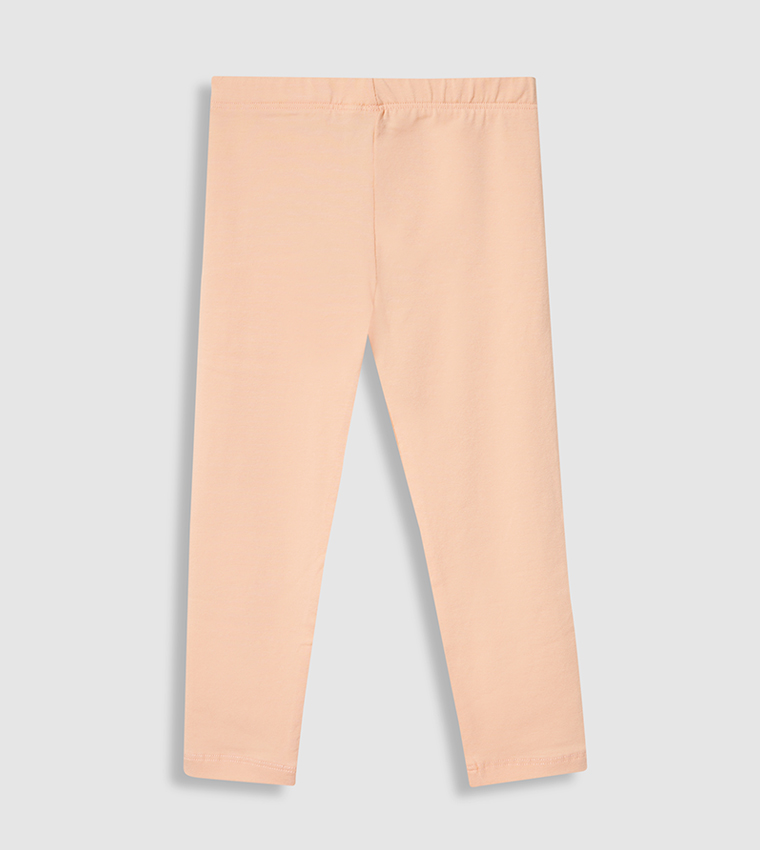 Solid Elastic Waist Leggings