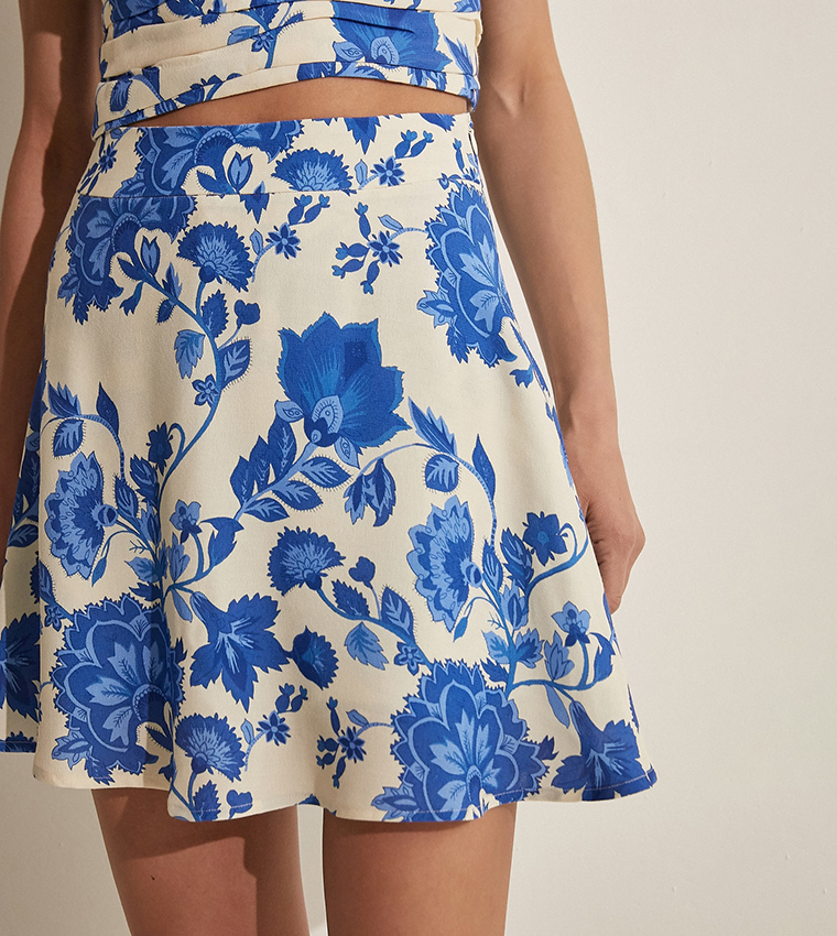 Patterned Mini Skirt