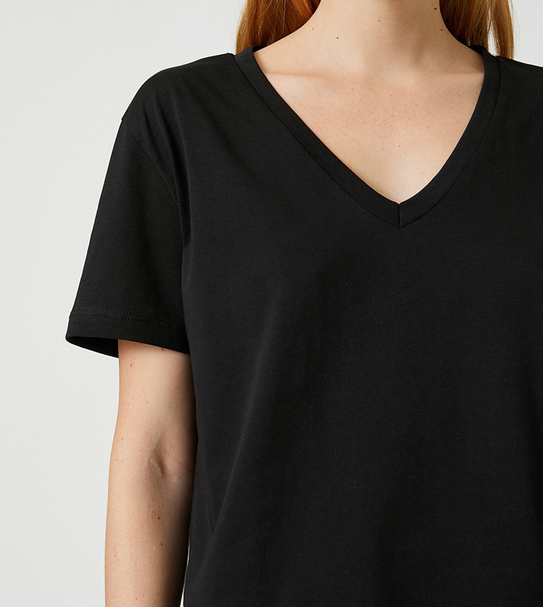 Koton  Short Sleeve T-Shirts - Black Casual T-Shirts