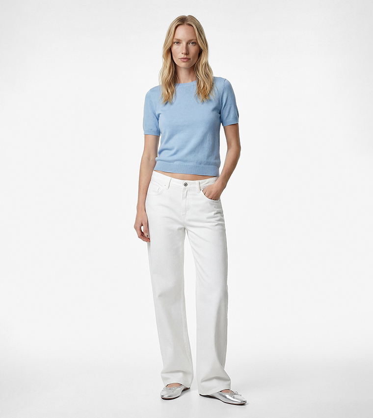 كوتون  سترات بياقة دائرية - أزرق Round Neck Sweaters