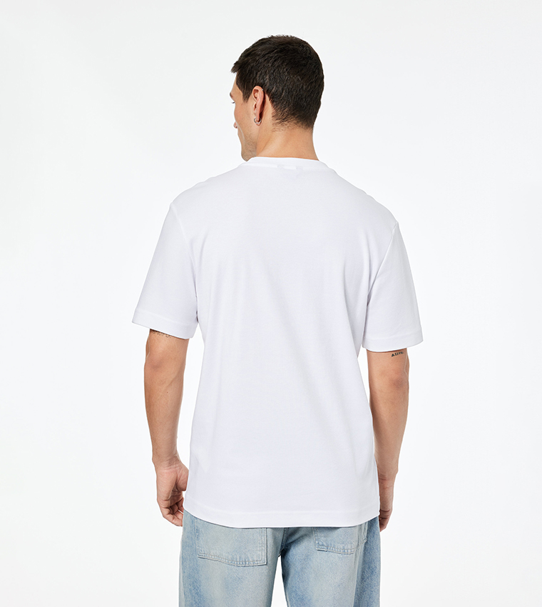 Solid Crew Neck Cotton T-Shirt