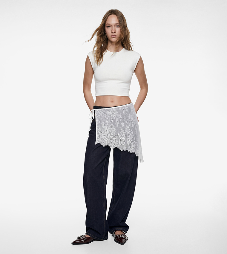 كوتون  توبات قصيرة - بيج Cropped Tops