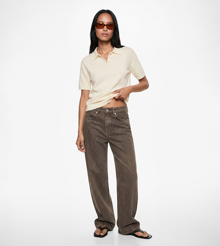 كوتون  سترات بياقة V  - أصفر V-neck Sweaters