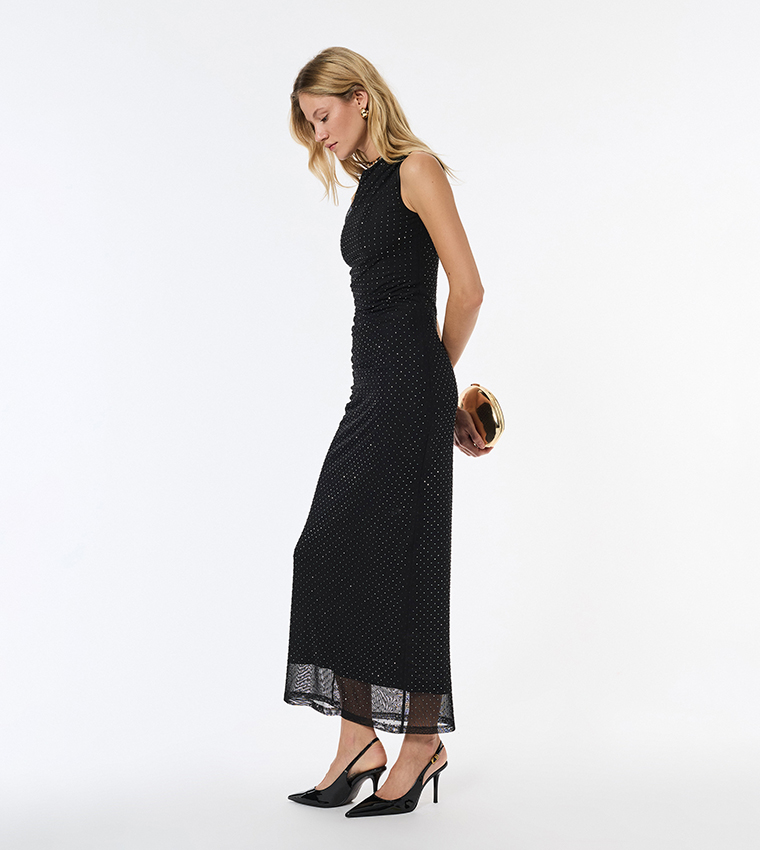 Embellished Sleeveless Pencil Dress