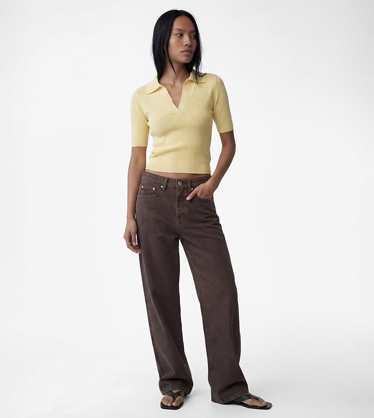 كوتون  سترات بياقة دائرية - أصفر Round Neck Sweaters