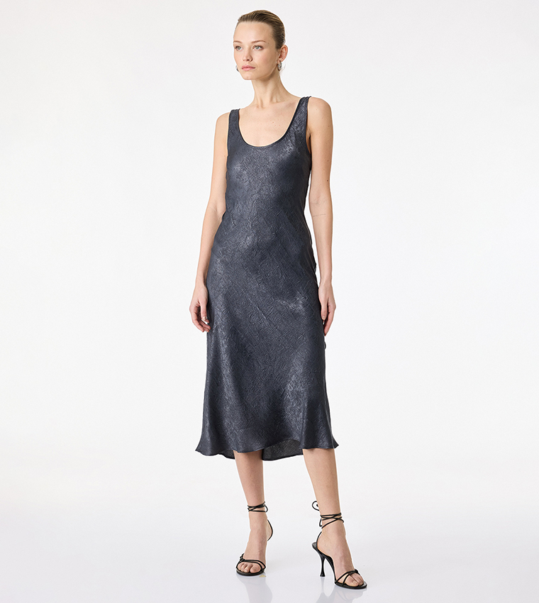 كوتون  فساتين ميدي  - رمادي Midi Dresses