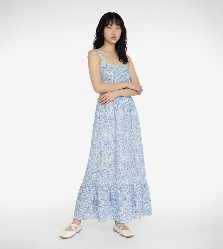Printed Strappy Maxi Dress