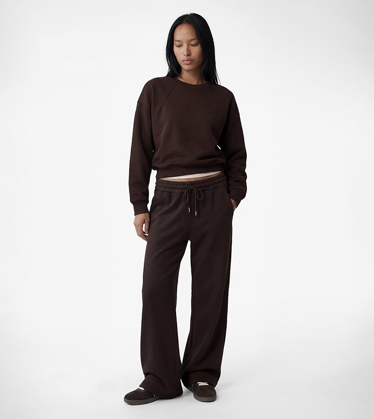 Solid Crew Neck Sweatshirt