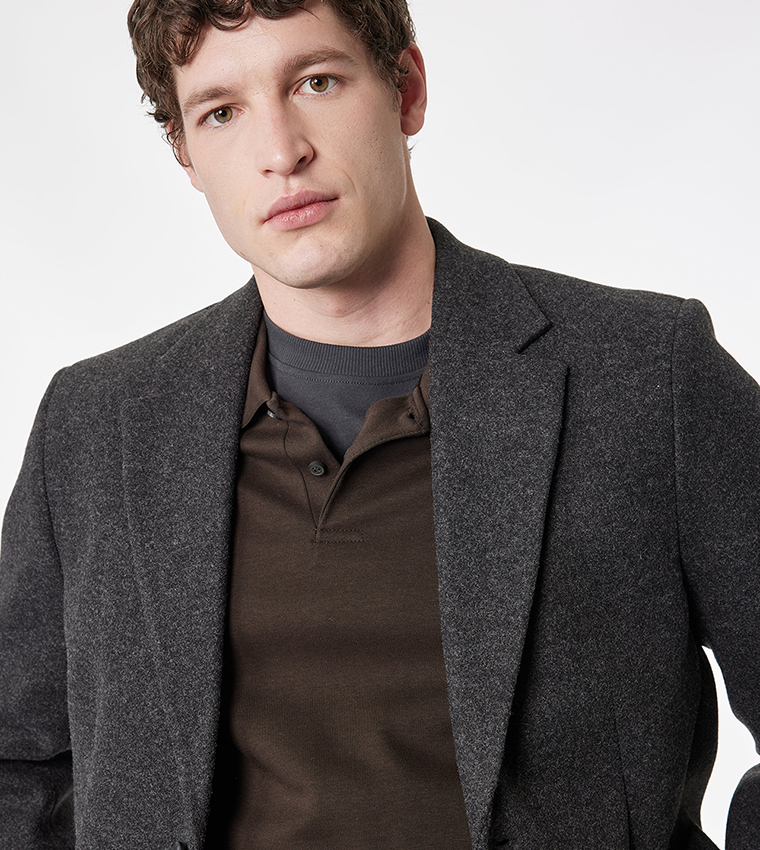 Solid Single Breasted Blazer