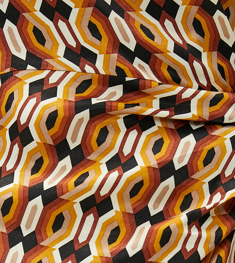 Patterned Wrap Mini Dress