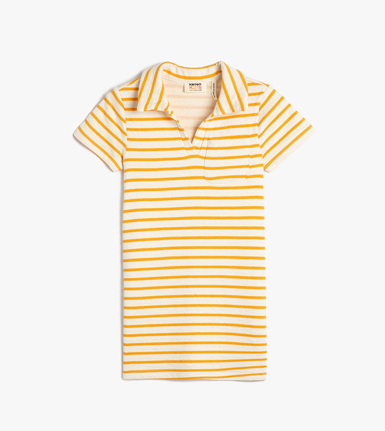 Striped Short Sleeves Polo Dress