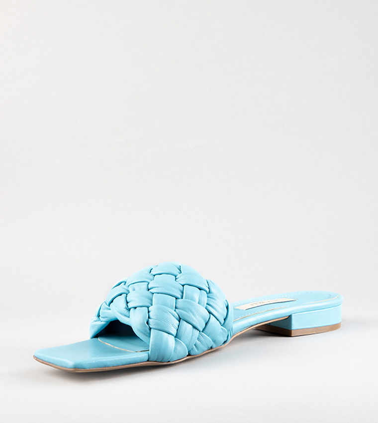 ISABELLA Braided Leather Flat Sandals