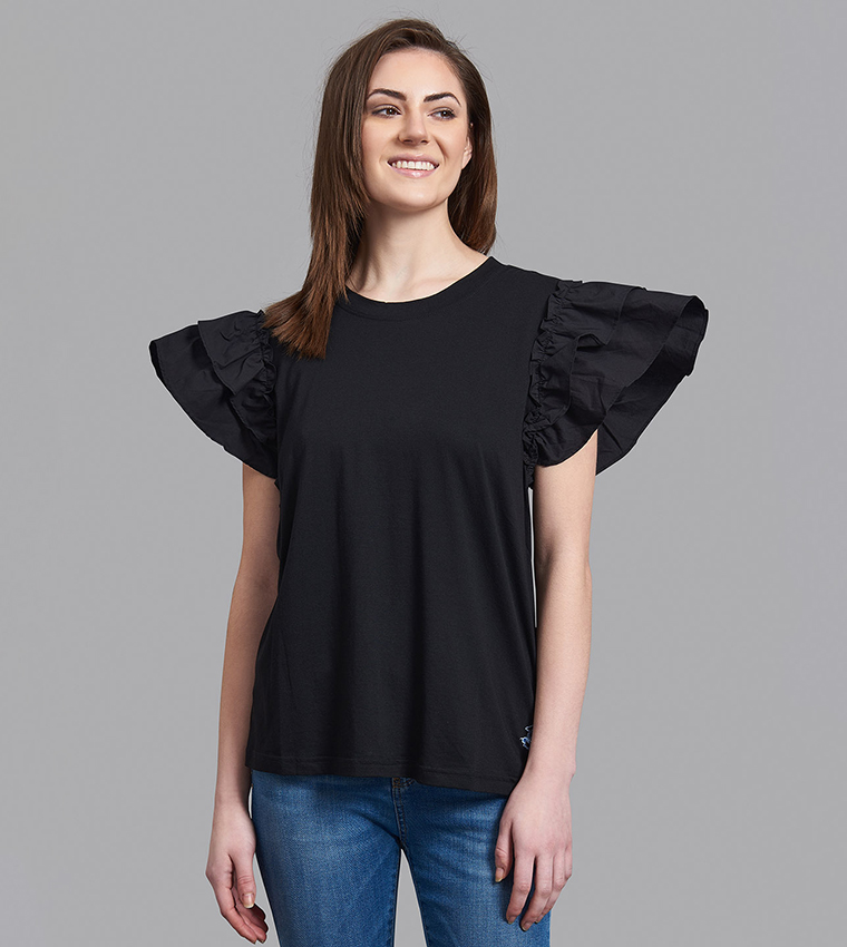 Frilled Sleeve T-Shirt