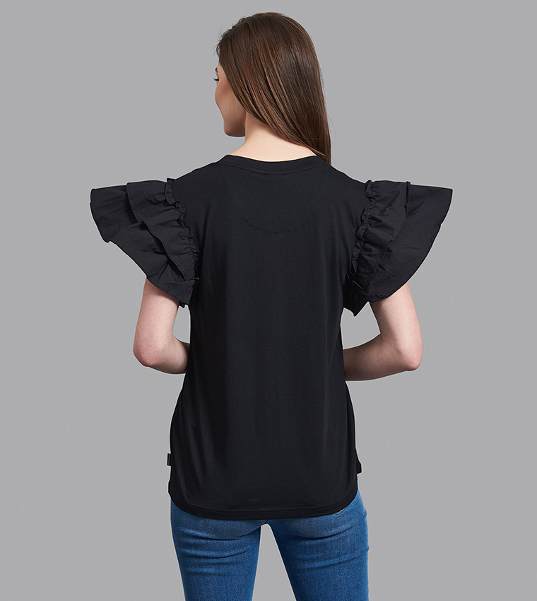 Frilled Sleeve T-Shirt