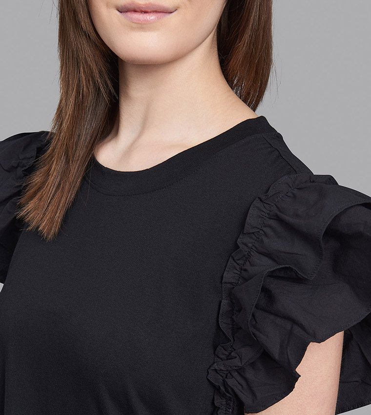 Frilled Sleeve T-Shirt