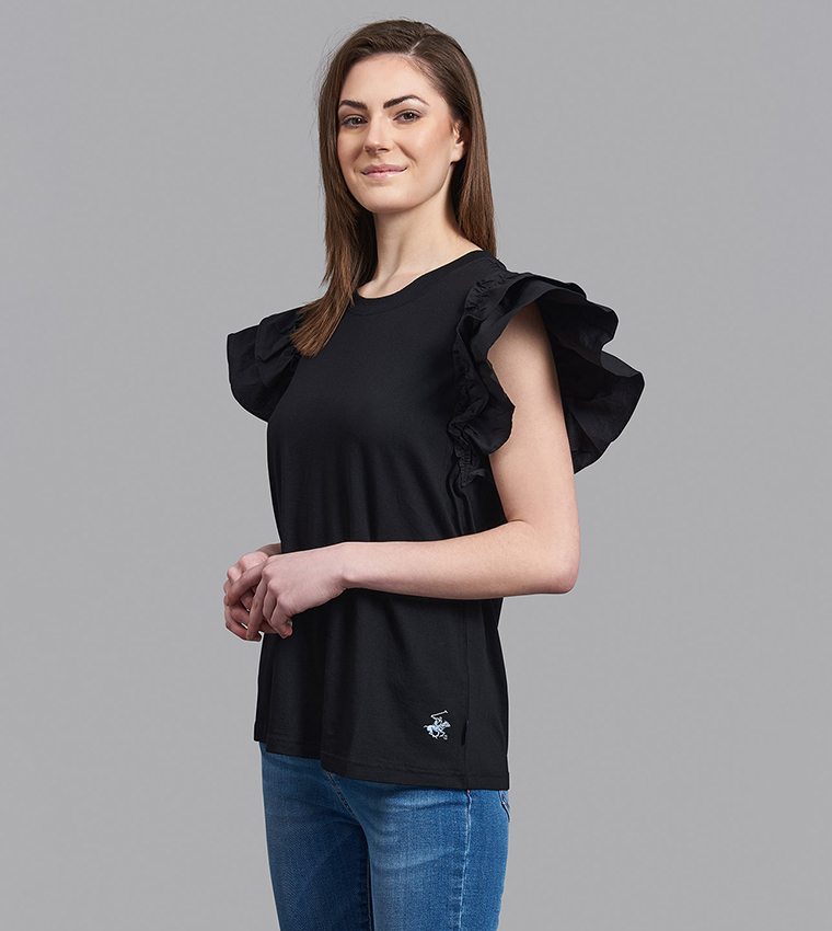 Frilled Sleeve T-Shirt