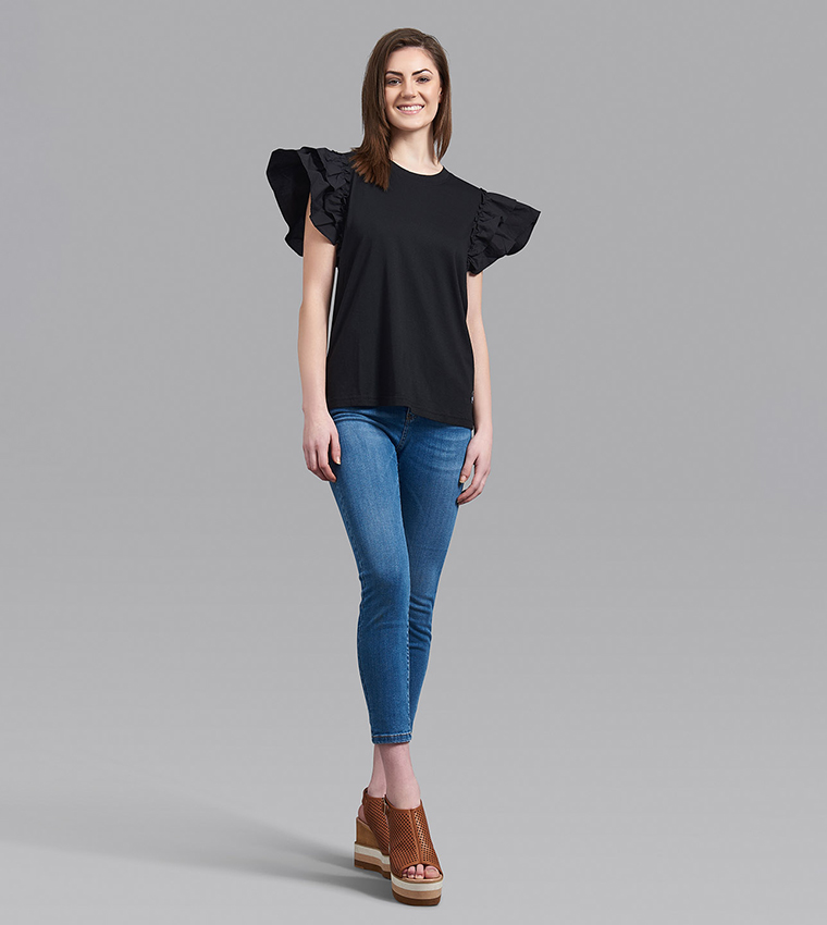 Frilled Sleeve T-Shirt