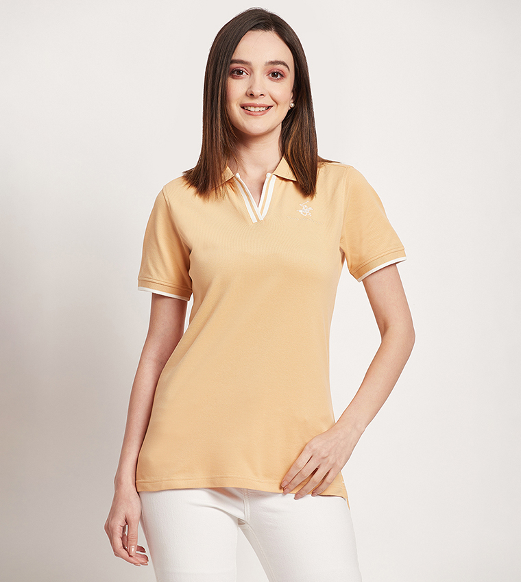 Logo Detail Short Sleeves Polo T-Shirt