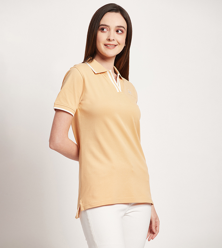 Logo Detail Short Sleeves Polo T-Shirt