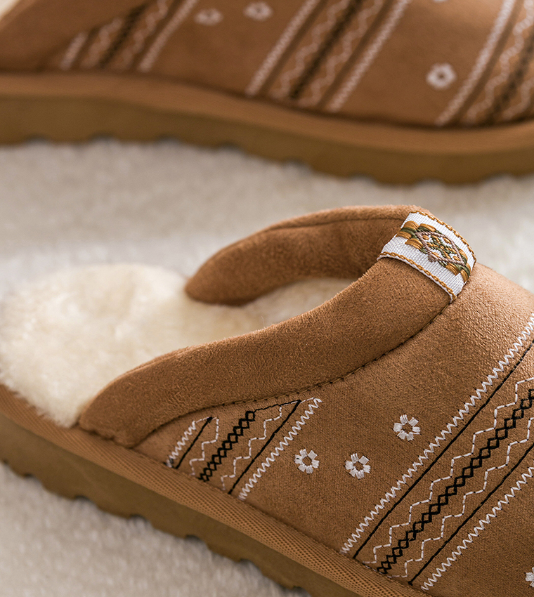 Fur Lined Home Slippers