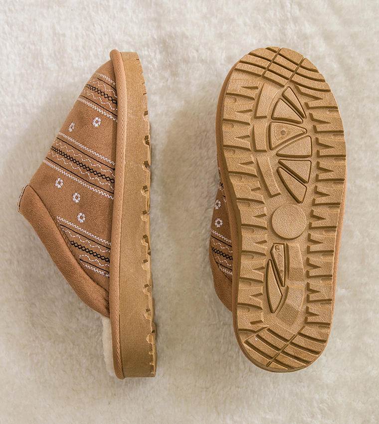 Fur Lined Home Slippers