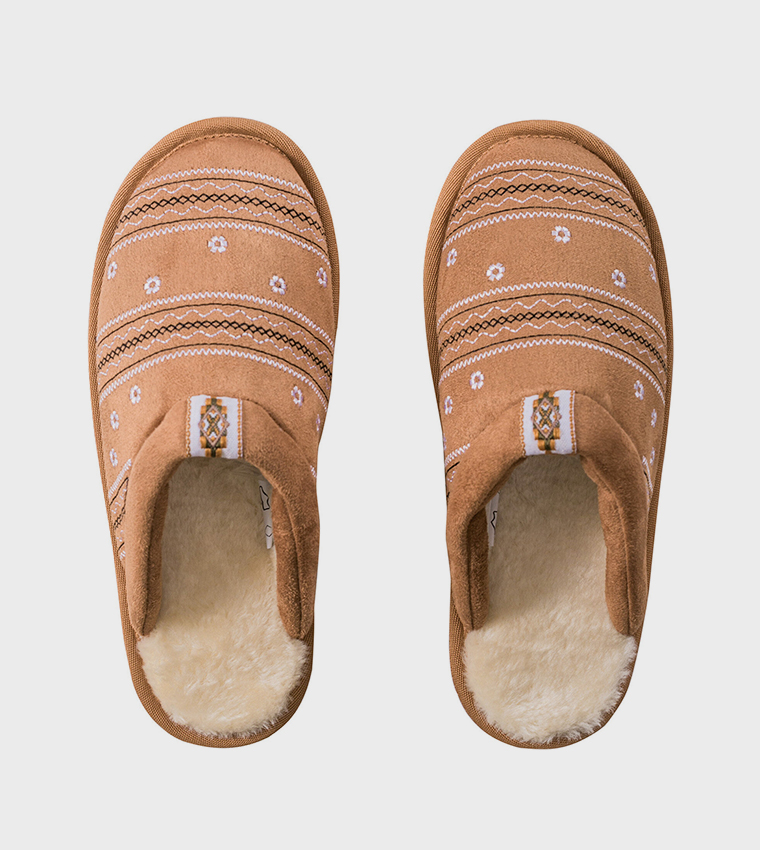 Fur Lined Home Slippers