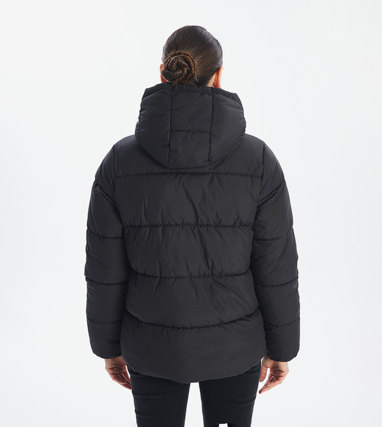 Zippered Hooded Puffer Jacket
