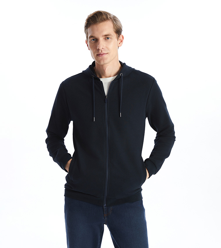 Long Sleeves Zip-Up Hooded Jacket
