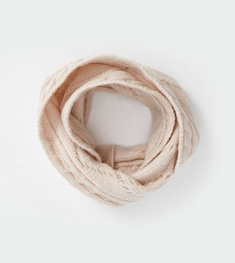 Cable Knit Pom-Pom Beanie and Scarf Set